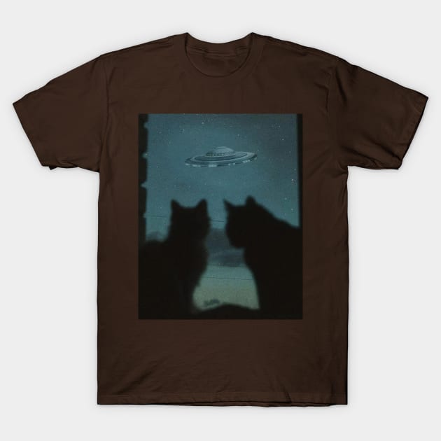 Alien Cats T-Shirt by DreamCollage